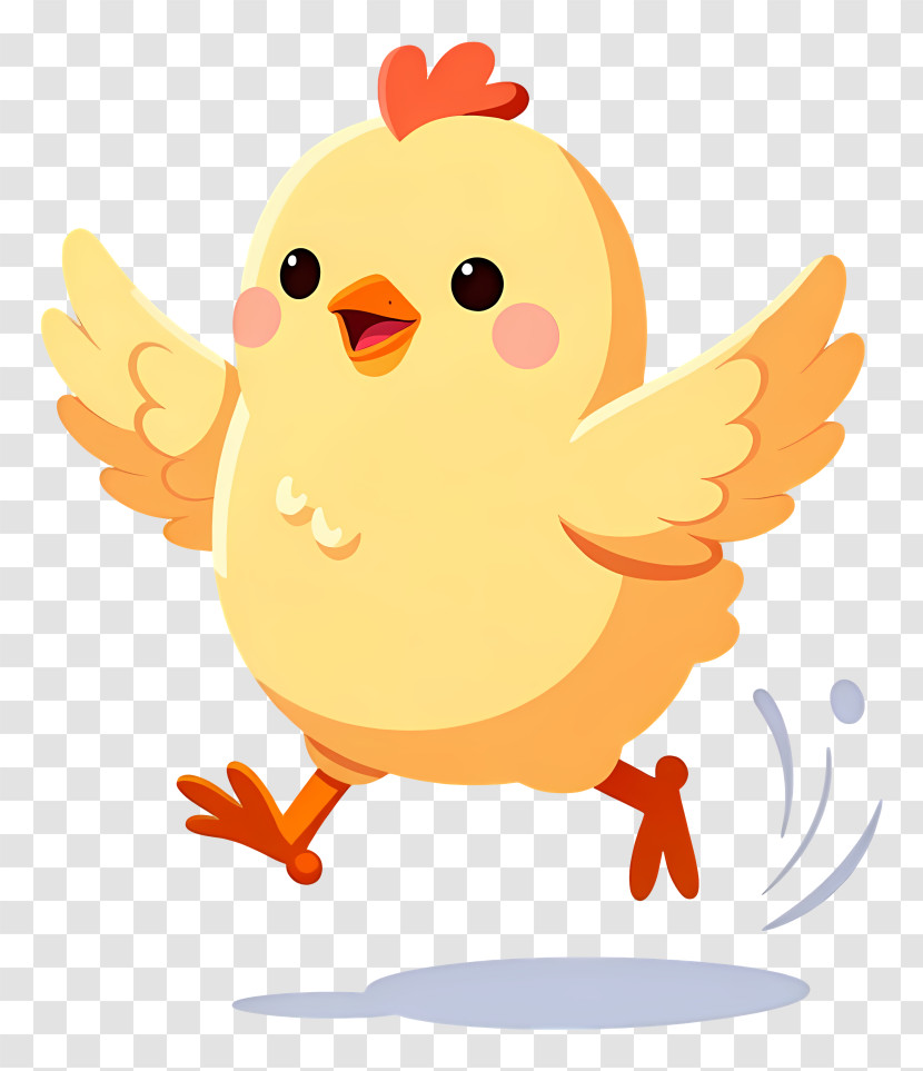 Happy Jumping Chick Cartoon Transparent PNG