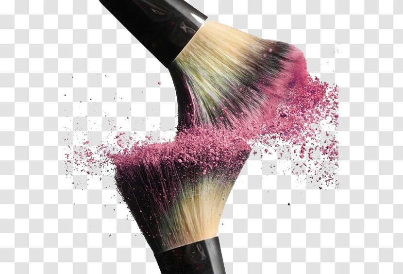 Cosmetics Makeup Brush - Eye Shadow - Blush Pink Splash Collision Transparent PNG