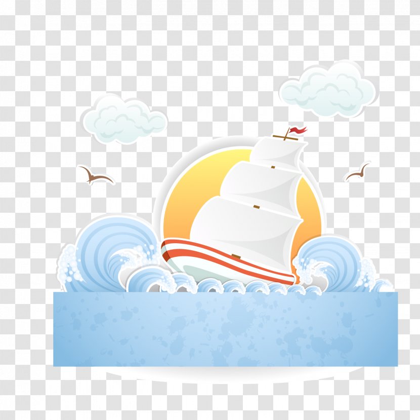 Poster Illustration - Fictional Character - Waves On The Boat Vector Material Transparent PNG
