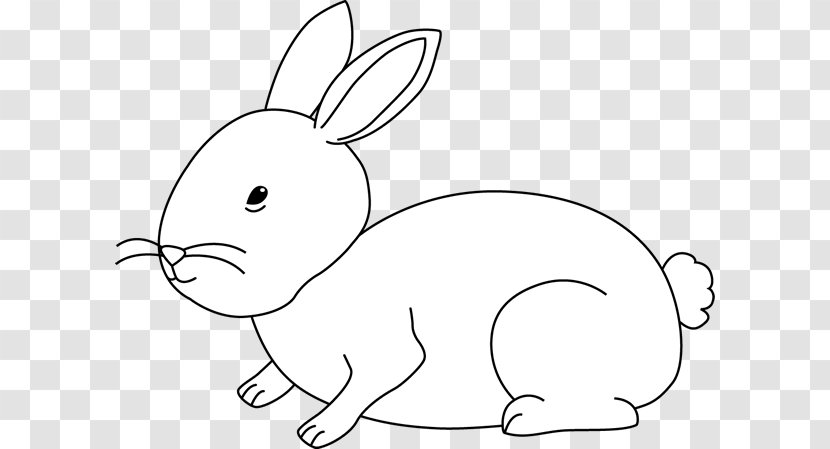 Domestic Rabbit Hare Dutch White Clip Art - Black And Bunny Pictures Transparent PNG