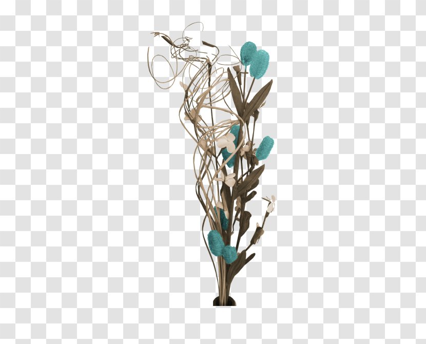 Twig Plant Stem Flower Turquoise - Basket Transparent PNG