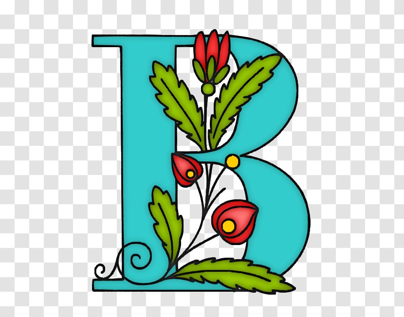 Alphabet Letter Floral Design Ch Font - Word - B Transparent PNG