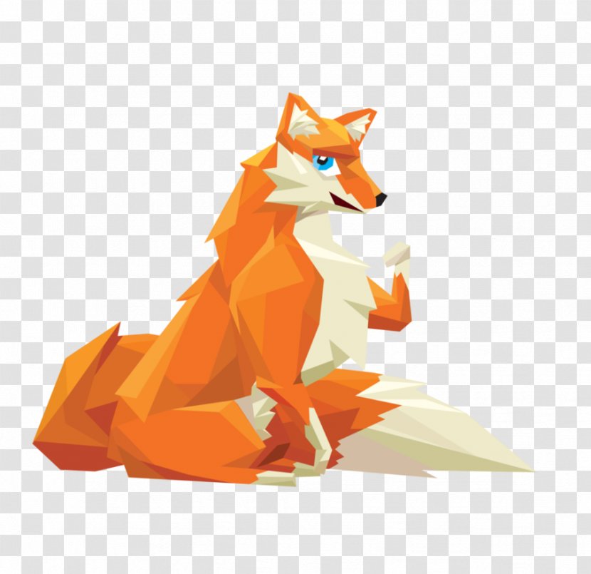 Red Fox Polygon DeviantArt - Orange Transparent PNG