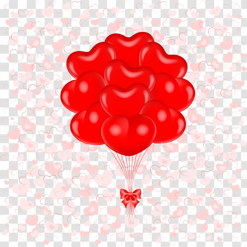 Balloon Heart Valentine's Day Clip Art - Red Transparent PNG