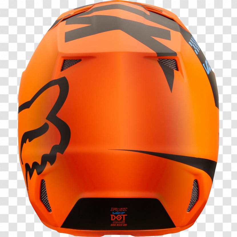 Motorcycle Helmets Fox Racing Orange Color - Baseball Equipment Transparent PNG