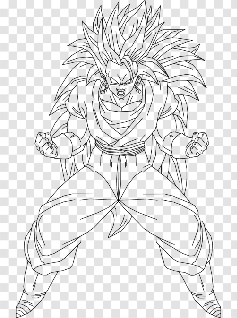 Goku Line Art Drawing Super Saiyan Vegerot - Monochrome Transparent PNG