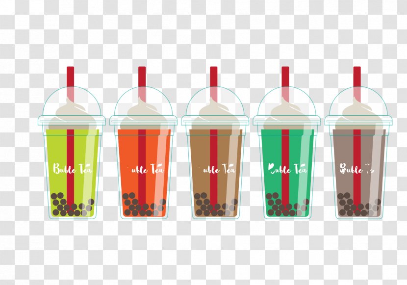 Bubble Tea Milk Ginger Iced - Cup - Colorful Summer Drink Transparent PNG