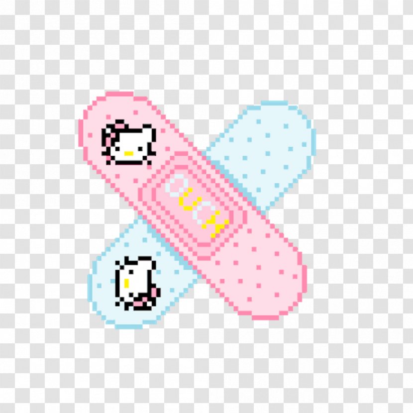 Hello Kitty Band-Aid Pixel Art Drawing Adhesive Bandage - Frame - Cute Transparent PNG