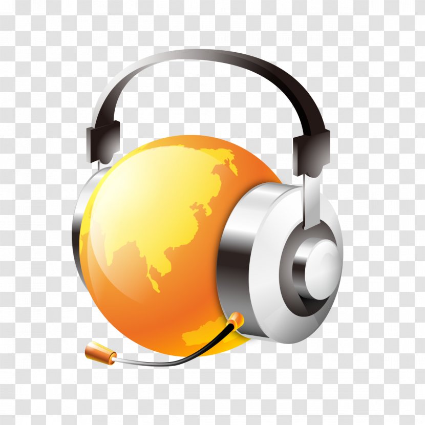 Headphones Earth Headset - Listening To Transparent PNG