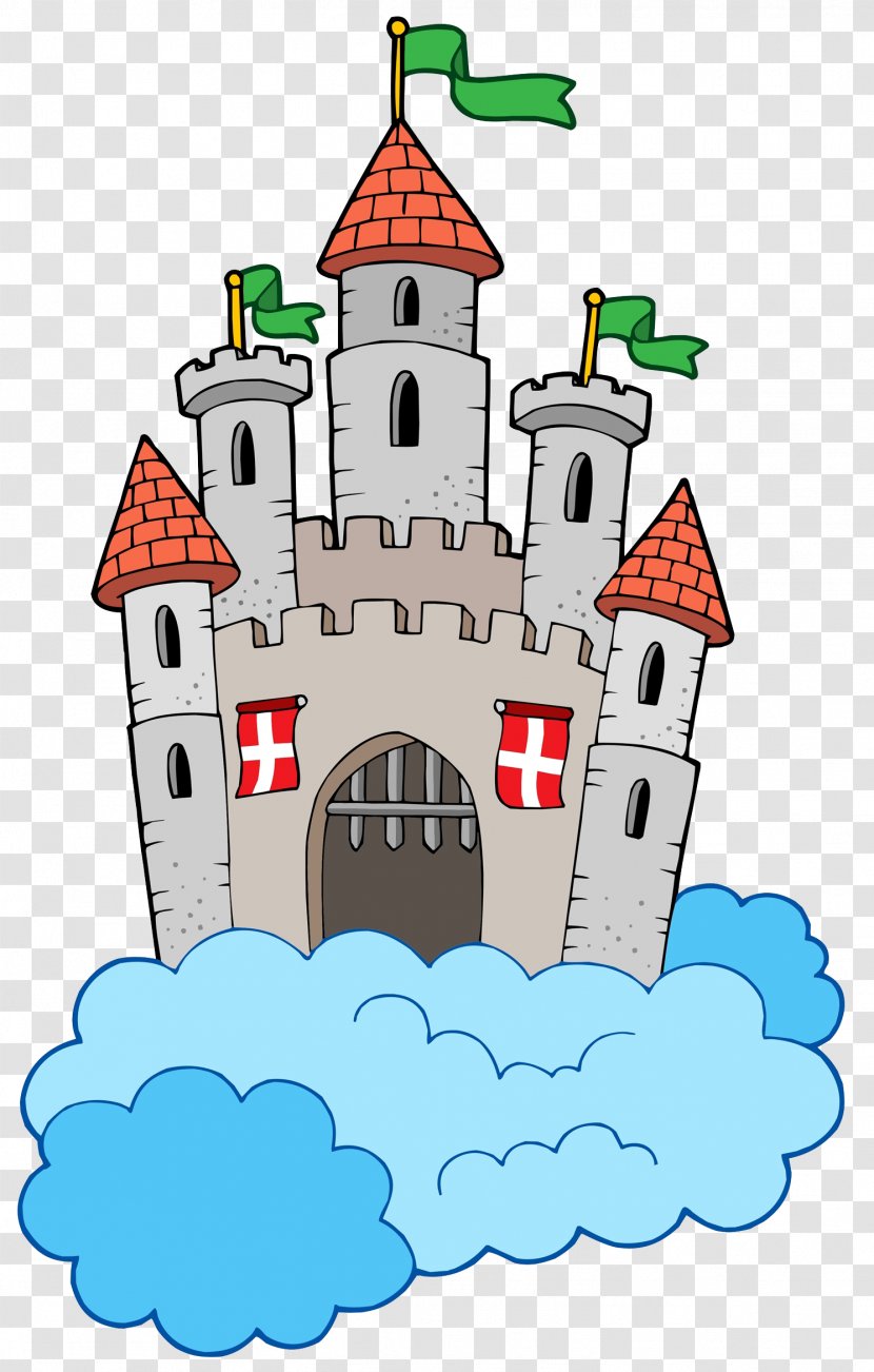 Castle Royalty-free Clip Art - Building - A Tall Tower With Green Flag Above It Transparent PNG