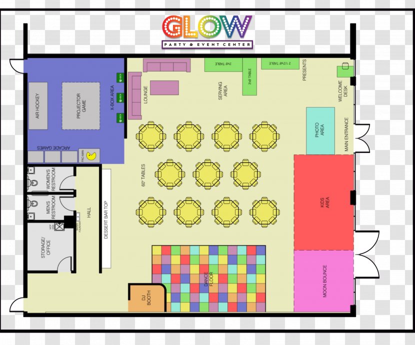 Floor Plan Glow Party Event House - Exhibition - Confetti Blast Transparent PNG