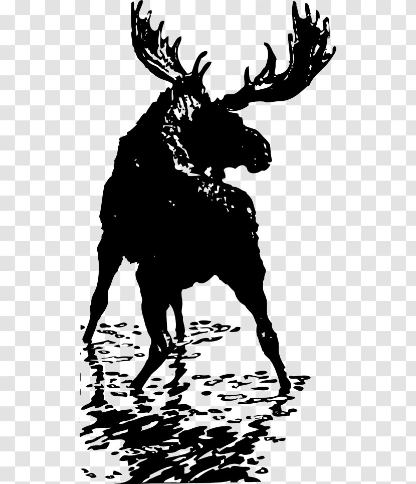 Moose Reindeer Elk Clip Art - Silhouette - Cliparts Black Transparent PNG