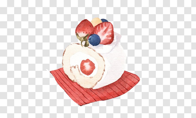 Watercolor Painting Art Drawing Illustration - Aedmaasikas - Strawberry Bread Hand Material Picture Transparent PNG