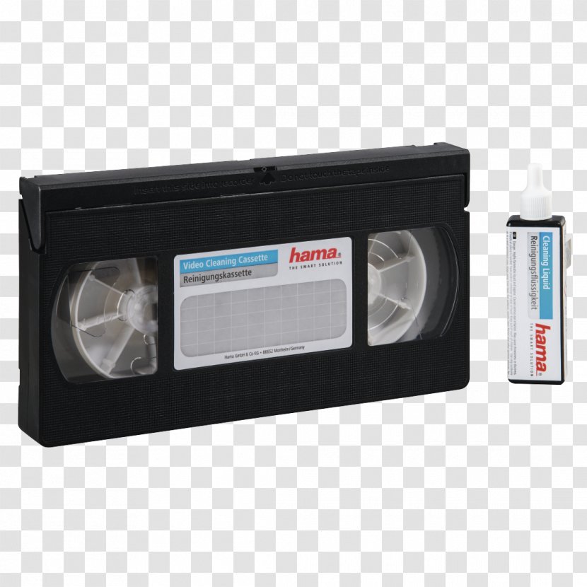 Hama VHS/S-VHS Video Cleaning Tape Compact Cassette Videotape - Electronics - Cassete Transparent PNG
