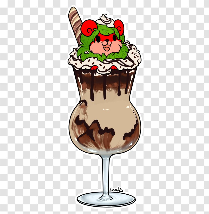 Sundae Stemware Glass Beverages Animated Cartoon - Frozen Dessert - Strawberry Bread Transparent PNG