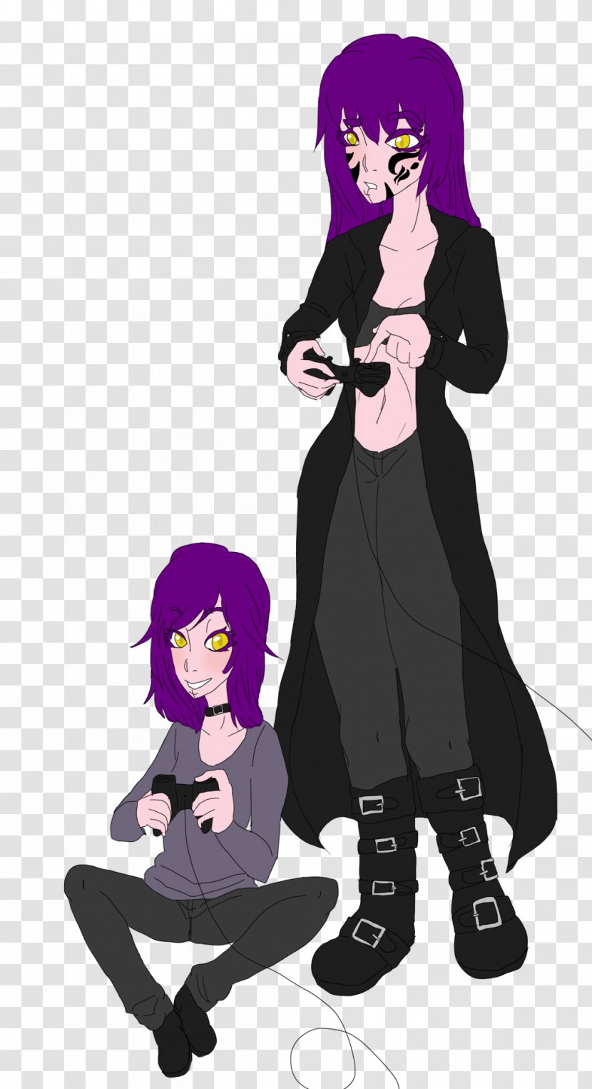 Vertebrate Black Hair Cartoon - Mythical Creature - Dad And Daughter Transparent PNG