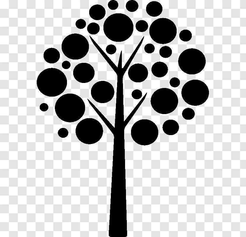 Stencil Tree Drawing - Black And White Transparent PNG