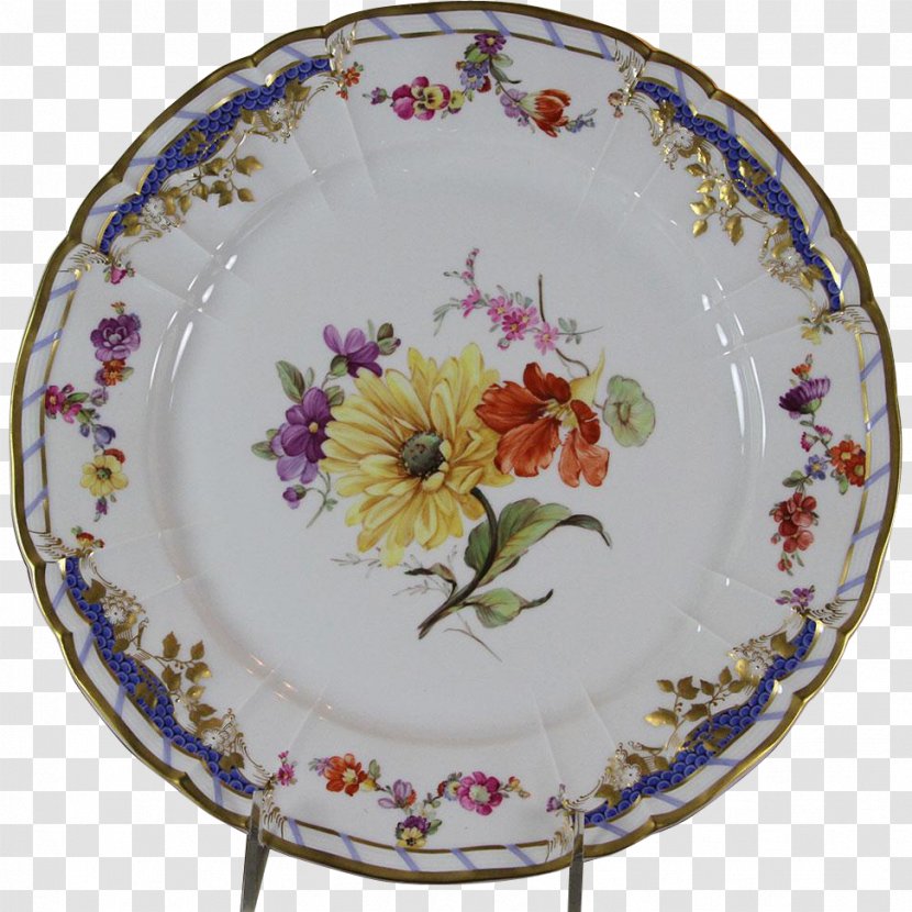 Porcelain Plate Tableware Ceramic China Painting - Mintons - Hand-painted Flowers Plants Transparent PNG