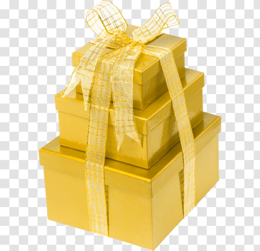Gift Box Anniversary Wedding Birthday - Gold Transparent PNG