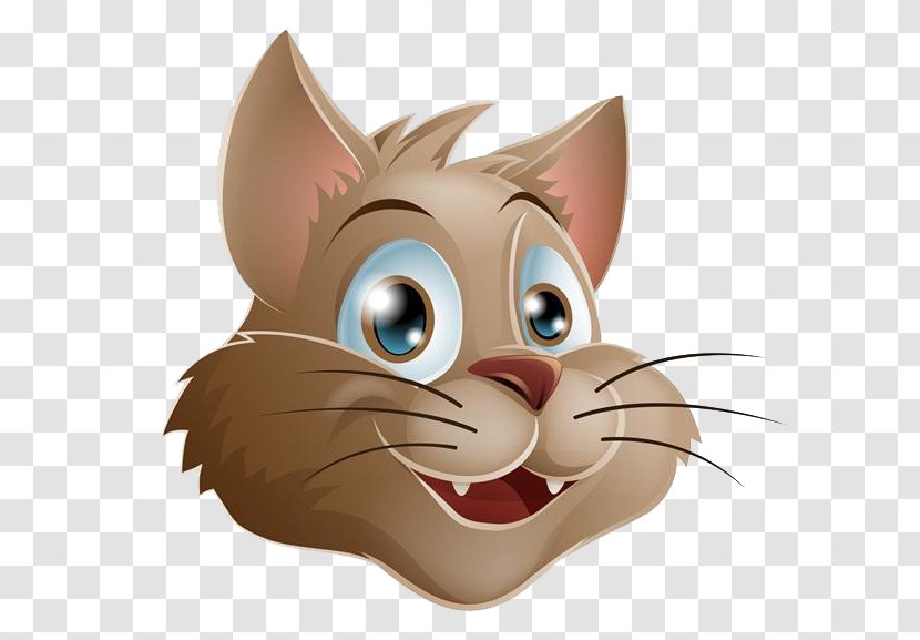 Cat Cartoon Kitten Drawing - Small To Medium Sized Cats - Brown Cat's Nose Transparent PNG