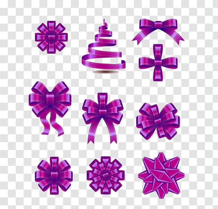 Purple Bow - Tree Topper - Ribbon Transparent PNG