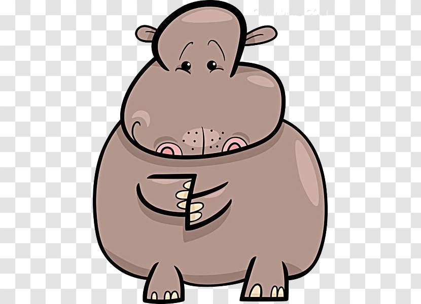 Hippopotamus Cartoon Illustration - Finger - Free Creative Elephant Buckle Transparent PNG