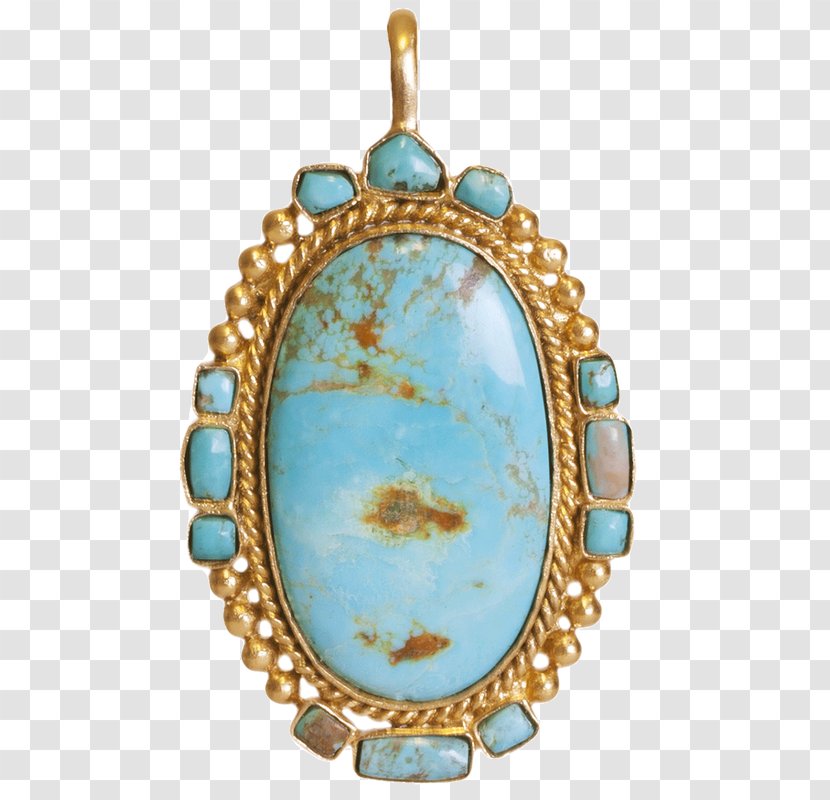 Turquoise Locket Oval - Southwestern Transparent PNG