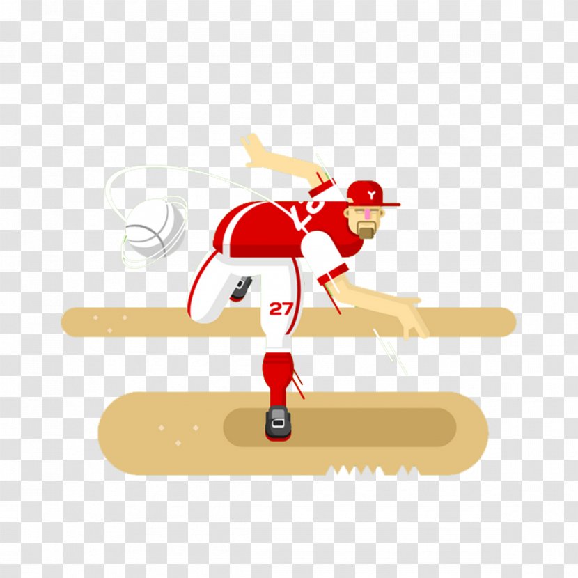 Cartoon Baseball Illustration - Flat Design Transparent PNG