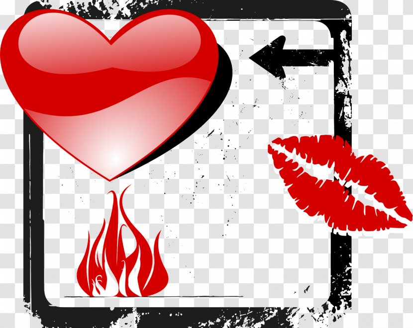 Heart Symbol Fire Clip Art - Frame - Pregnant Tracer Transparent PNG