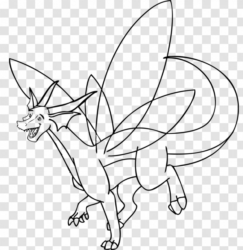 Line Art Coloring Book Cartoon Dragon Character Transparent PNG