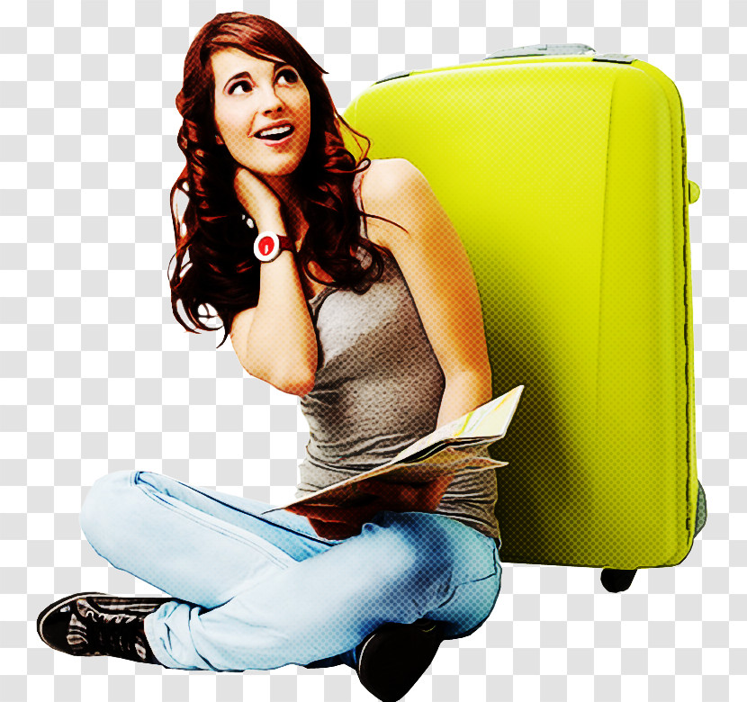 Sitting Suitcase Technology Baggage Luggage And Bags Transparent PNG