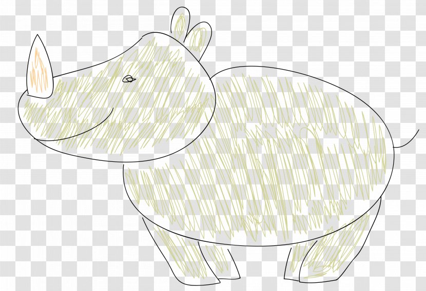 Cartoon Mammal Illustration - White - Vector Painted Hippo Material Transparent PNG