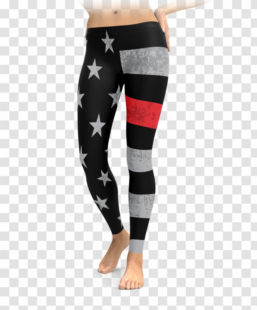 Leggings Waist Thin Blue Line Pants Compression Garment - Heart - Firefighter Flag Transparent PNG