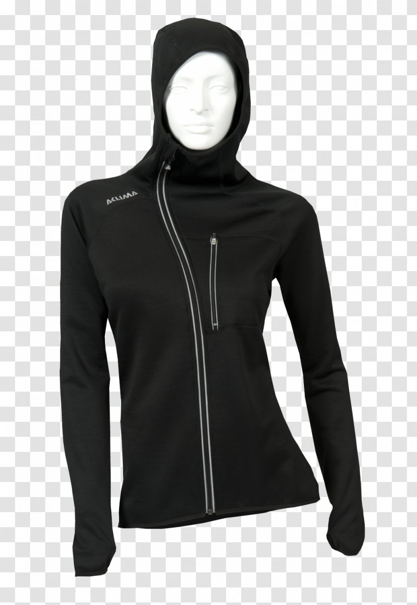 Hoodie Leather Jacket Sleeve - Neck Transparent PNG