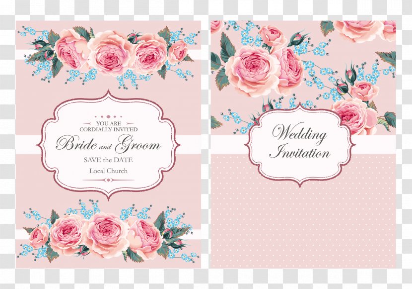 Wedding Invitation - Pink - Rose Invitations Transparent PNG