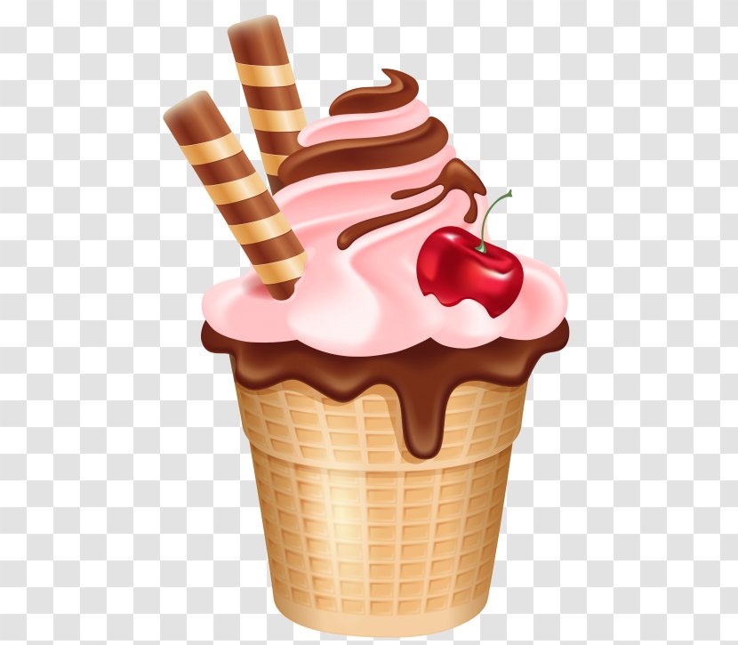 Ice Cream Cones Frozen Yogurt Chocolate Sundae - Cherry Transparent PNG