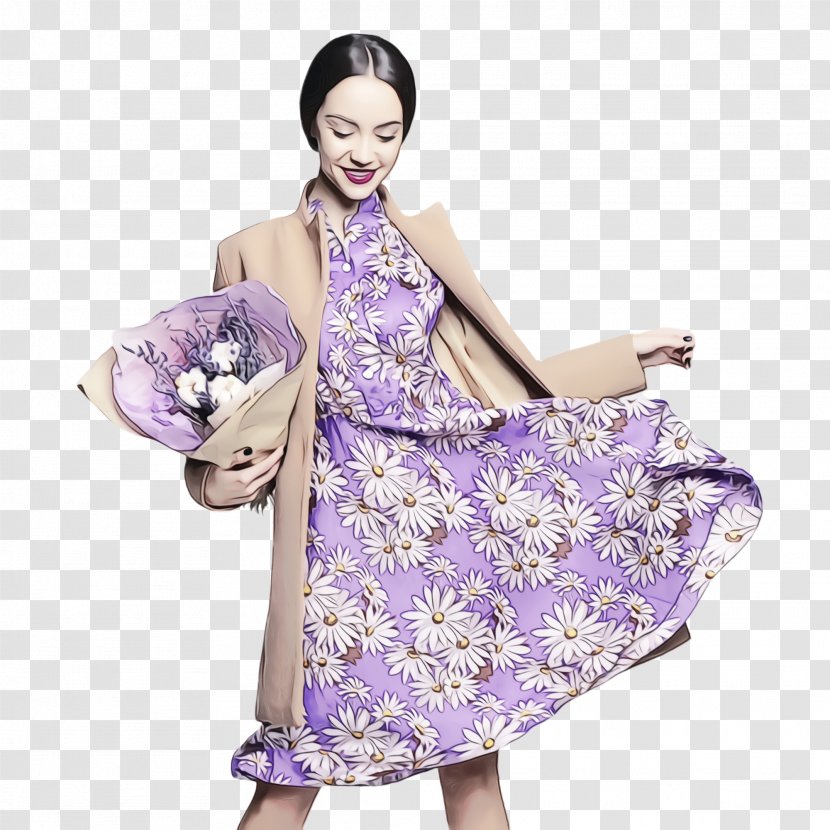 Lavender - Satin Fashion Model Transparent PNG