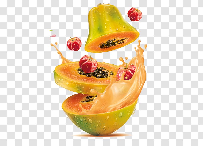 Juice Soft Drink Fruit Food - Papaya Material Milk Transparent PNG