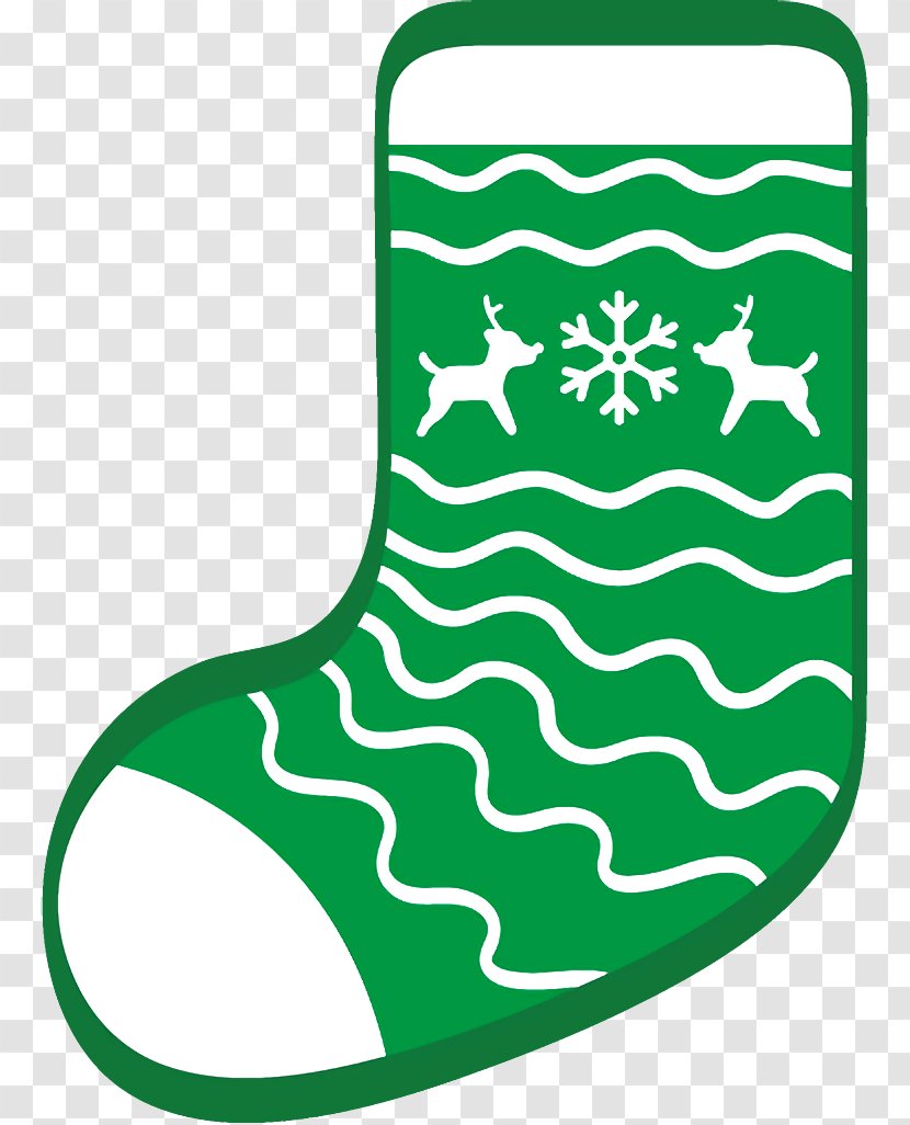 Christmas Stocking Socks - Green Xmas Transparent PNG