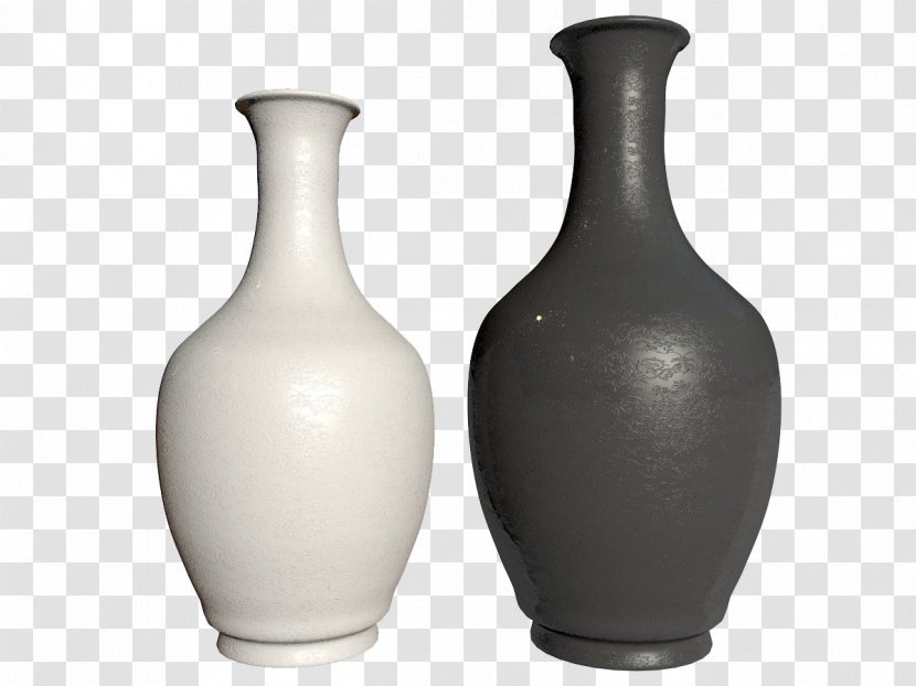 Vase Black And White 3D Computer Graphics - Two Bottles Transparent PNG