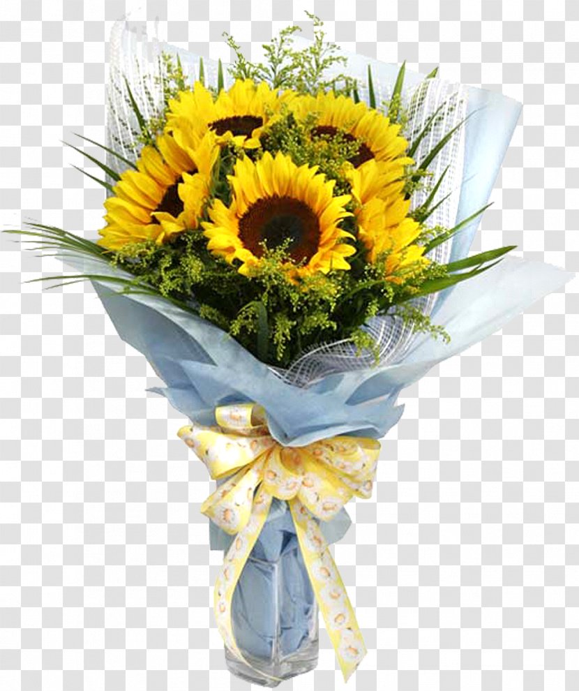 Floristry Cut Flowers Flower Bouquet Floral Design - Vase - Sunflower Transparent PNG