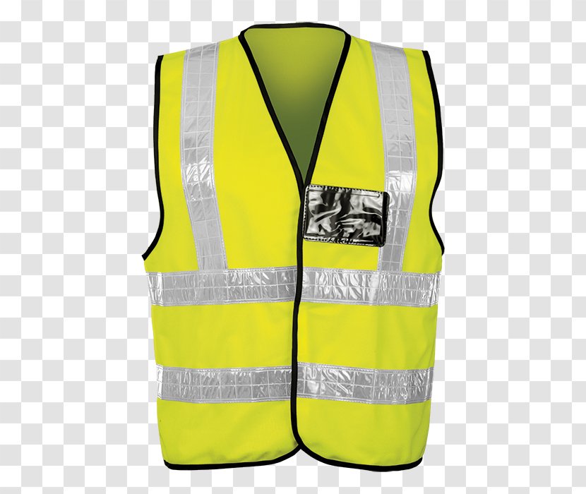 Gilets T-shirt High-visibility Clothing Waistcoat Sleeve - Yellow - Safety Vest Transparent PNG