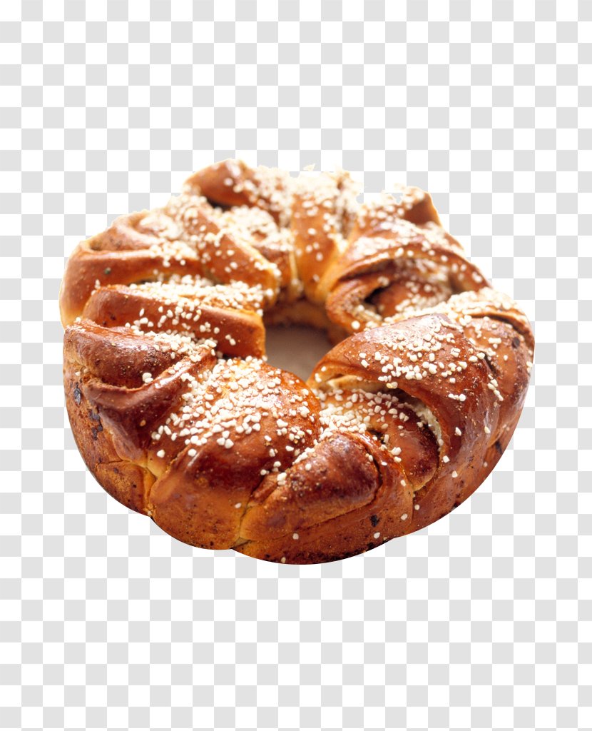 Danish Pastry Hefekranz Rosca De Reyes Bread - Bun Transparent PNG