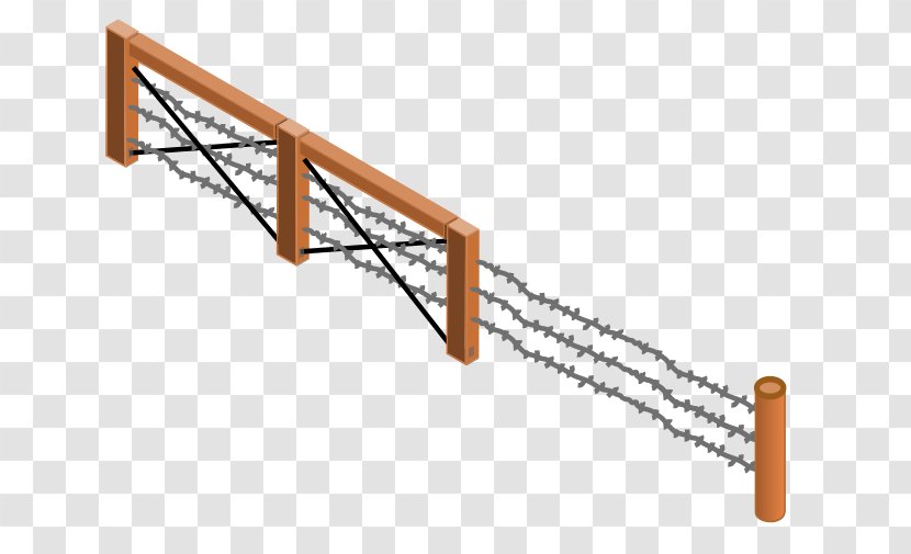 Barbed Wire Fil De Fer Length - Architectural Engineering - Fence Transparent PNG