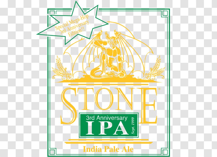 Logo Stone Brewing Co. Brand Coasters - Yellow - 3rd Anniversary Transparent PNG