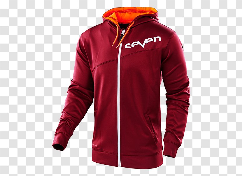 Hoodie Motocross Polar Fleece Maroon Sweater - Sleeve Transparent PNG