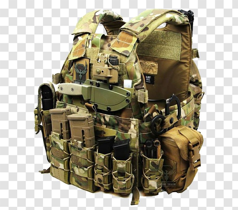 Soldier Plate Carrier System Body Armor Armour Bulletproof Vest - Molle - Camouflage Backpack Transparent PNG