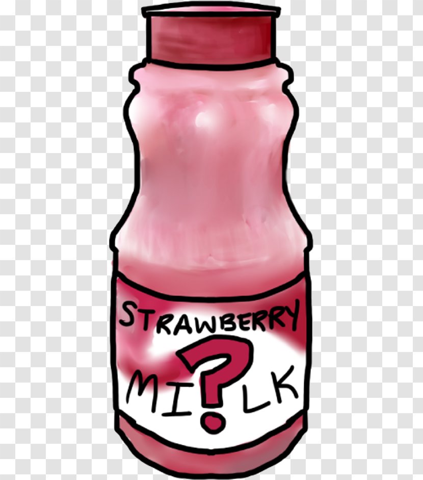 Water Bottles Pink M Clip Art - Strawberry Milk Transparent PNG