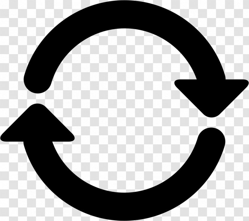 Arrow Rotation Clockwise Circle Clip Art - Black And White Transparent PNG