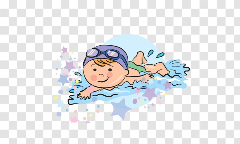 Sport Child Clip Art - Karate - Creative Hand-painted Boy Swimming Transparent PNG